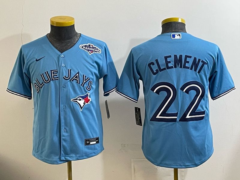 Youth 2025 Nike Toronto Blue Jays #22 Clement Light Blue Game MLB Jersey 02->youth mlb jersey->Youth Jersey
